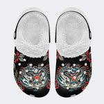 Fun Blowfish Print - Fur Lined Slippers/Sandals