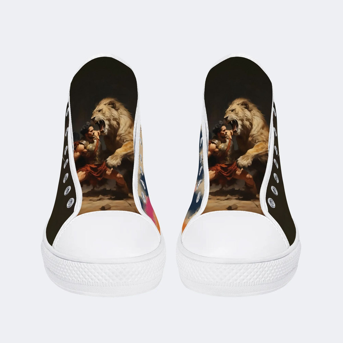 Unisex Roman Gladiator Performance Art Illustration - High Top Canvas