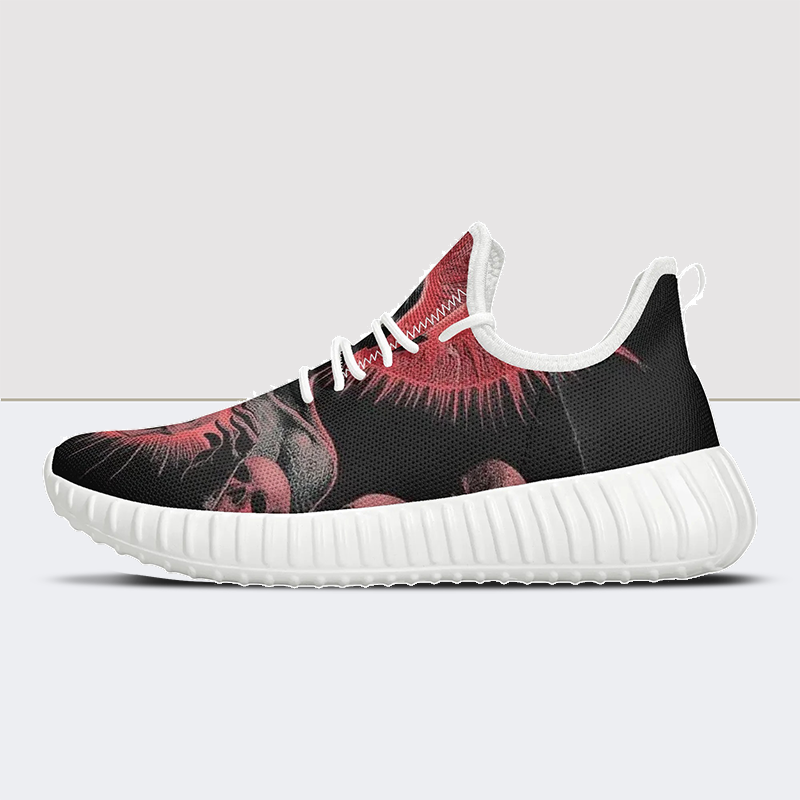 Skull Print Mesh Knit Sneakers