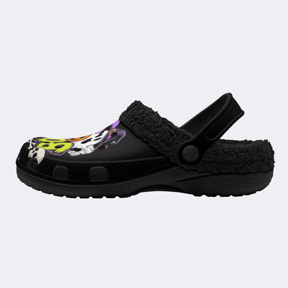 Pumpkin Ghost Skull - Fur Lined Slippers/Sandals