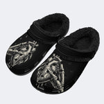 Gothic Skeleton Heart - Fur Lined Slippers/Sandals