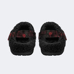 Skull Red Rose - Fur Lined Slippers/Sandals