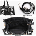 Snake And Beath Moth Print - Leather Handbag