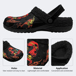 Horror Skull Print - Fur Lined Slippers/Sandals