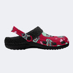 Zombie Heart Skull - Fur Lined Slippers/Sandals