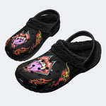 Horror Devil's Mouth Print - Fur Lined Slippers/Sandals