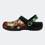 Santa Claus Ghostface Print - Fur Lined Slippers/Sandals