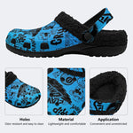 Blue Street Collage - Fur Lined Slippers/Sandals