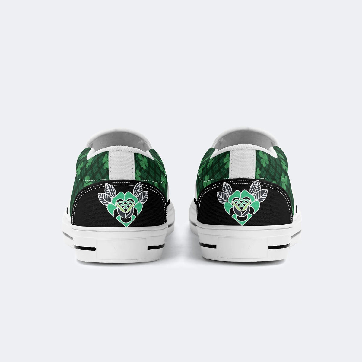 Green Plaid Death Moth - Slip On Shoes