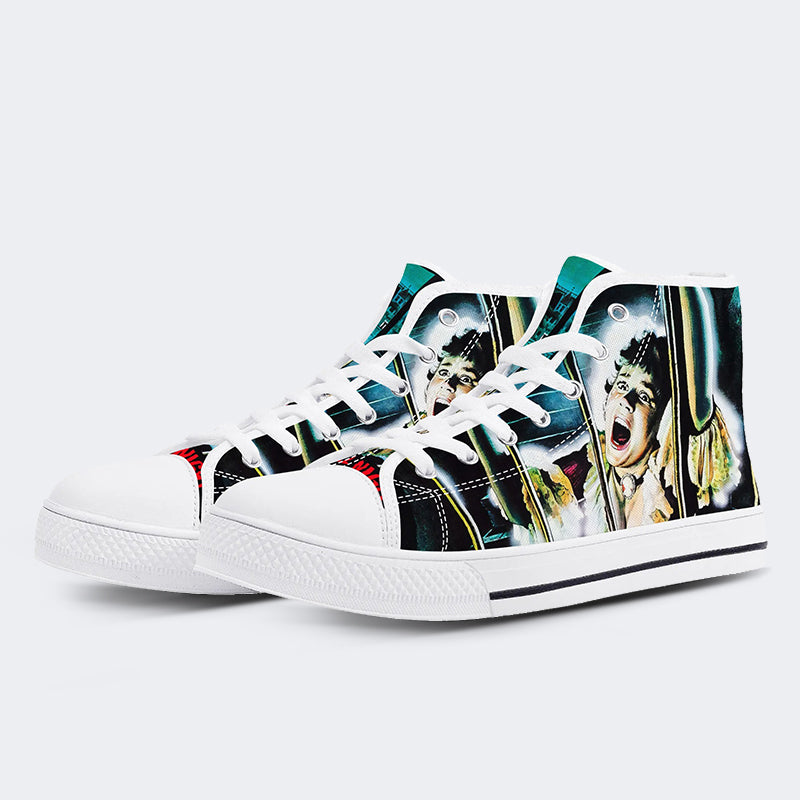 Horror Movie Vintage Graphic Print - High Top Canvas