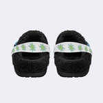 Funny Cat Round Print - Fur Lined Slippers