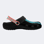 Blue Gradient Skeleton Toes Skull - Fur Lined Slippers/Sandals
