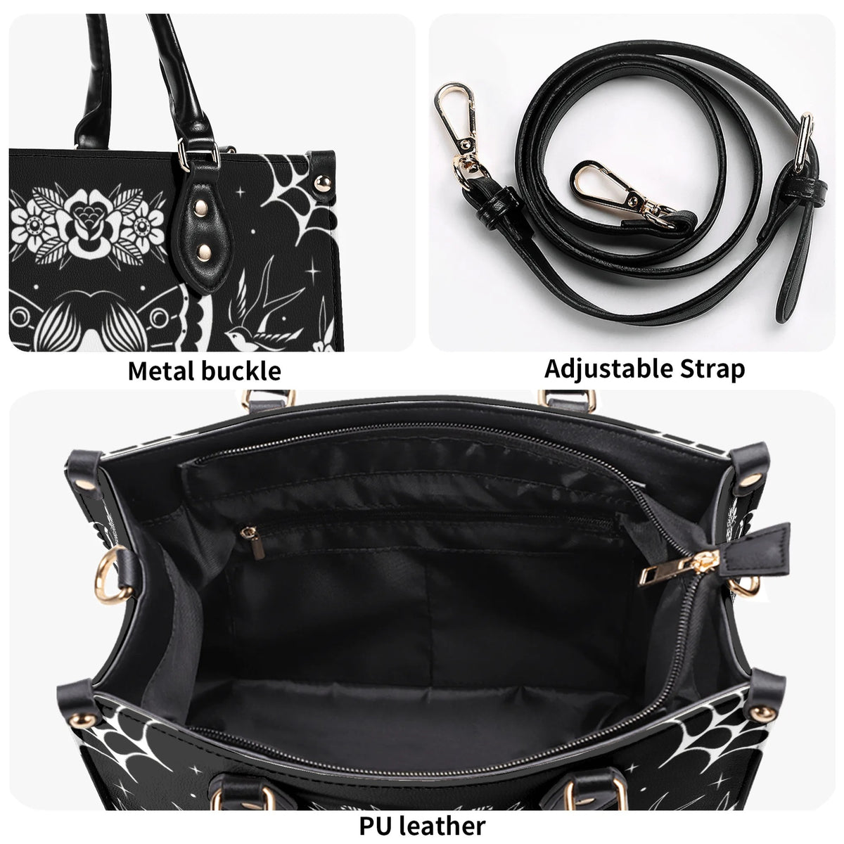 Vintage Tattoo Art Print - Leather Handbag