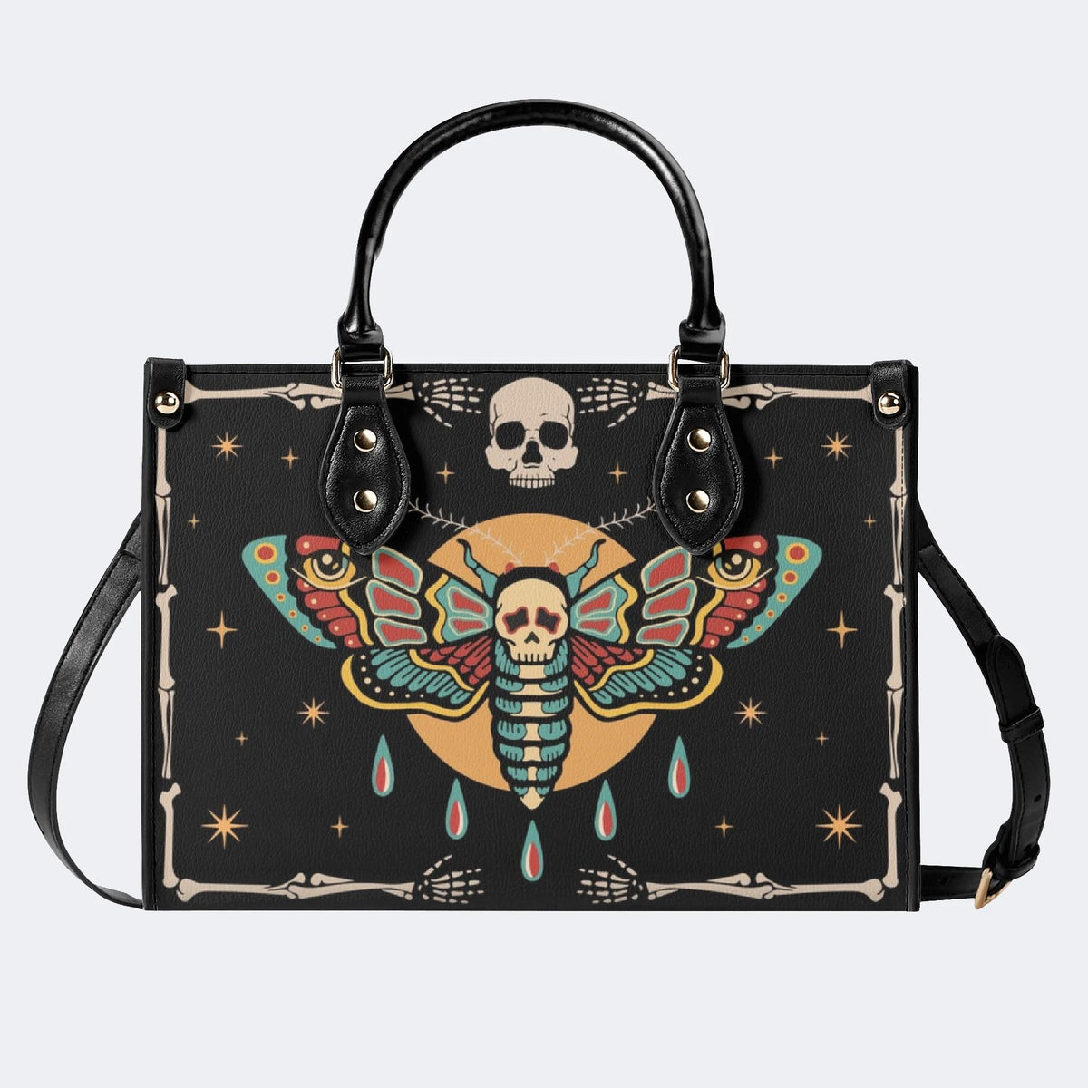 Toxic Moth Star Print - Leather Handbag