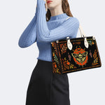 Death Moth Leaf Print - Leather Handbag