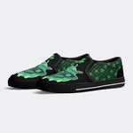 Green Plaid Death Moth - Slip On Shoes