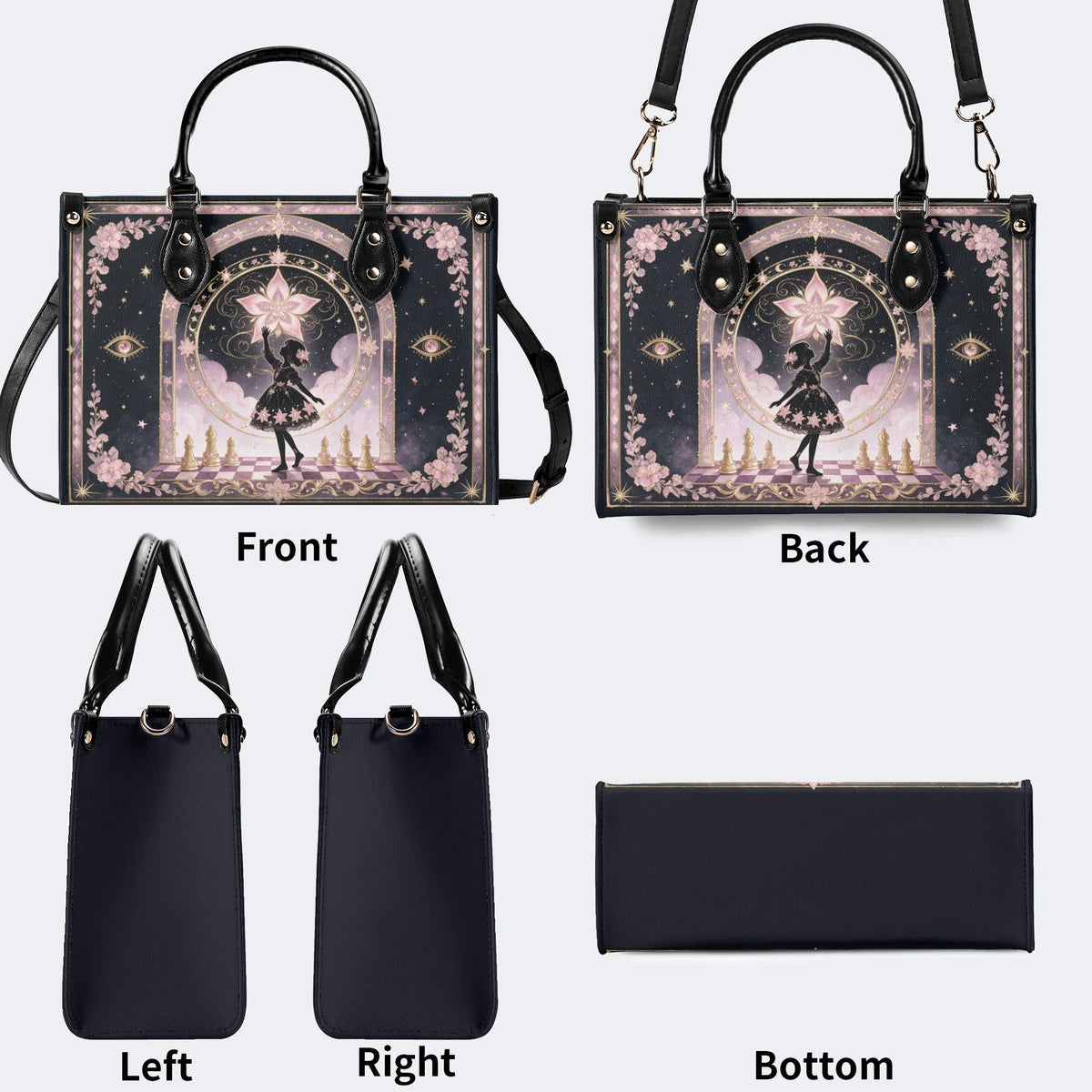 Fairy Girl Chess Print Handbag Factory Direct Sales