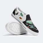 Green Moth In Mushroom Bush - Slip On Shoes