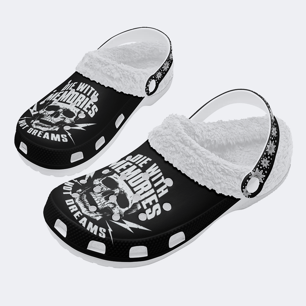 Die With Memories Not Dreams - Fur Lined Slippers/Sandals