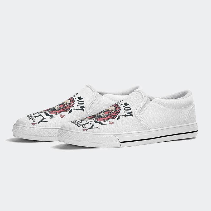 Horror Skull Print - Slip On Shoes