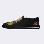 Halloween Outer Space Skeleton Astronaut Robot Black Cat Art Print - Slip On Shoes