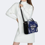 Classic Death Moth Vintage Print - Leather Satchel Bag