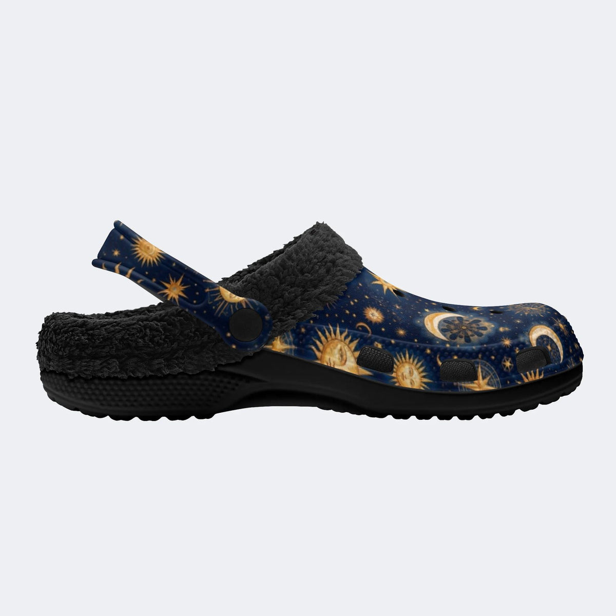 Celestial Sun Moon - Fur Lined Slippers/Sandals