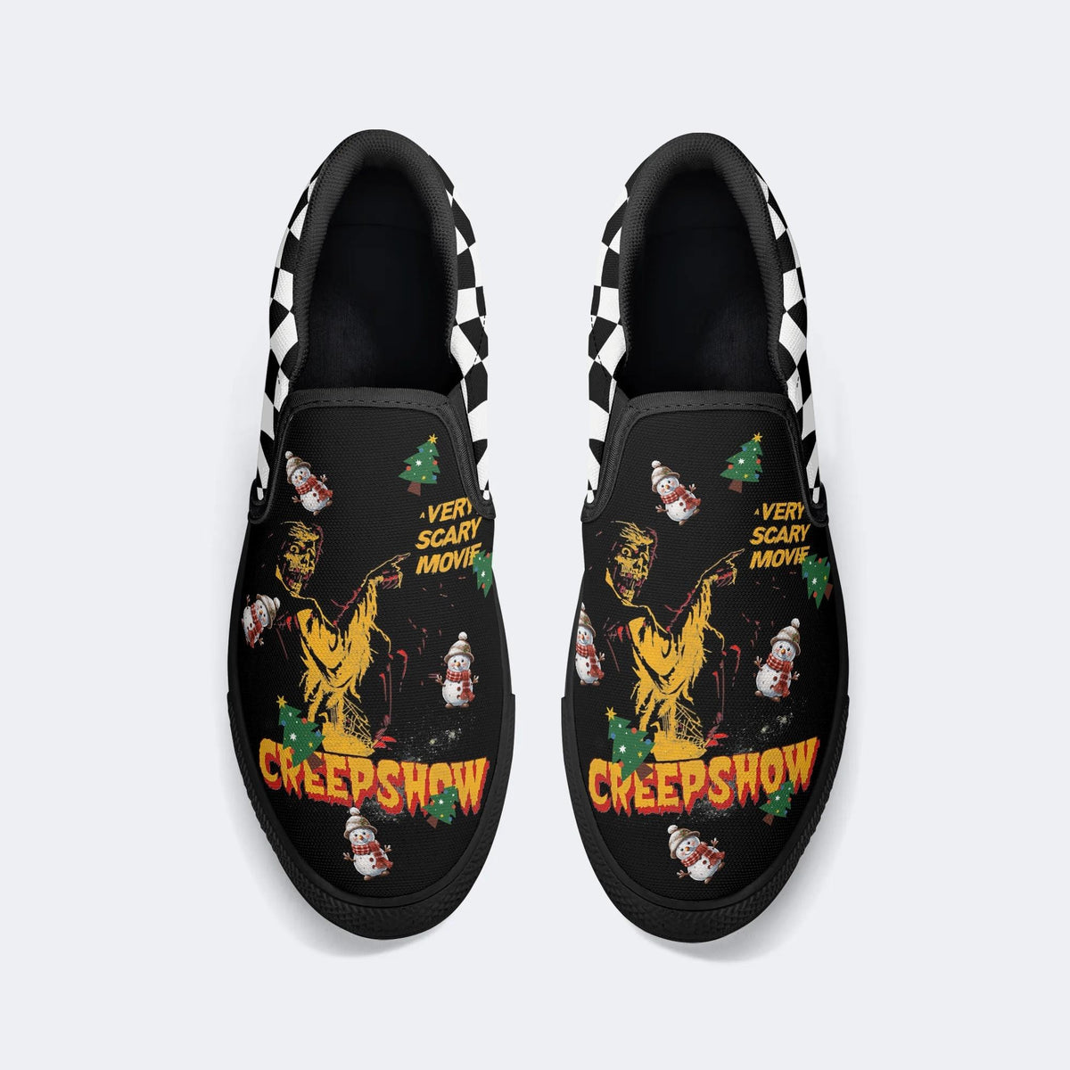 Horror Movie Vintage Graphic Print - Slip On Shoes