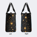 Mystical Astrological Symbols Print - Leather Handbag