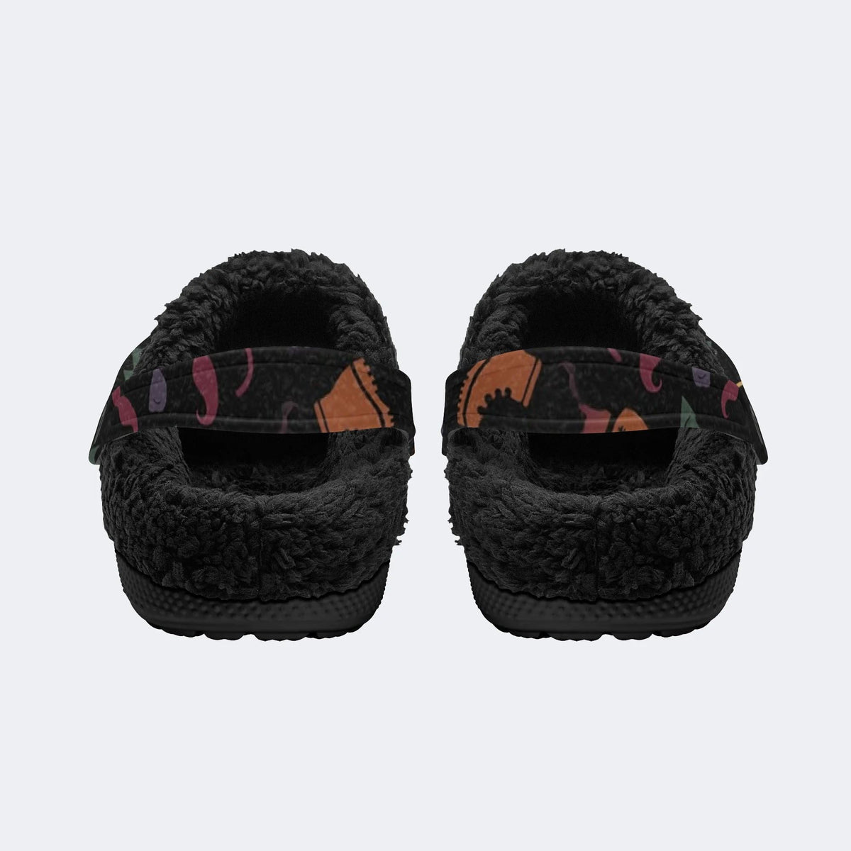 Hipster Icon Print - Fur Lined Slippers/Sandals
