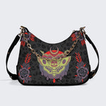 Classic Death Moth Print - Leather Crossbody Bag
