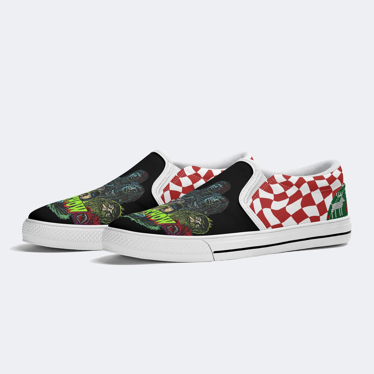 Horror Movie Vintage Print - Slip On Shoes