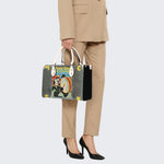 Cat Playing Drums - Leather Handbag