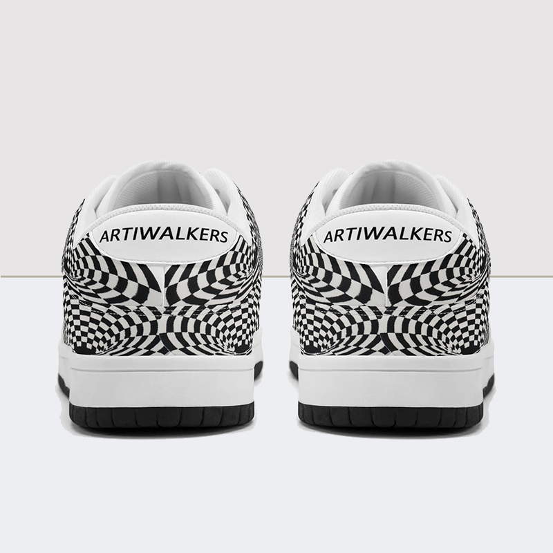 Visual Vortex Dunk Low Leather Sneakers
