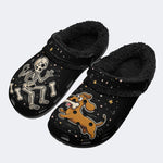 Skeleton Dog Bones - Fur Lined Slippers/Sandals