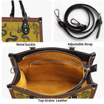 Inscribed Viper Print - Leather Handbag