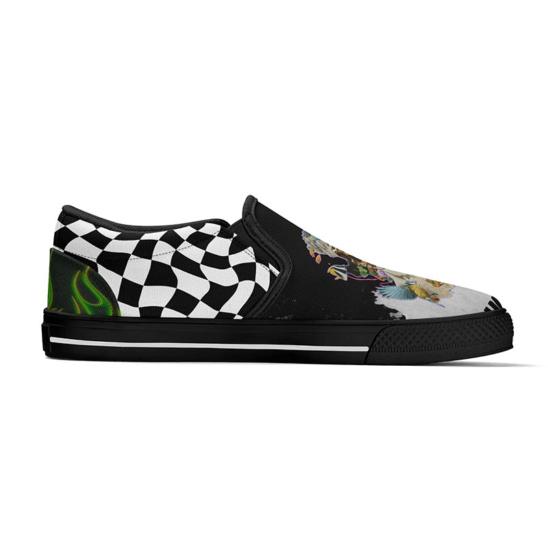 Unisex Skull&Letter - Slip On Shoes