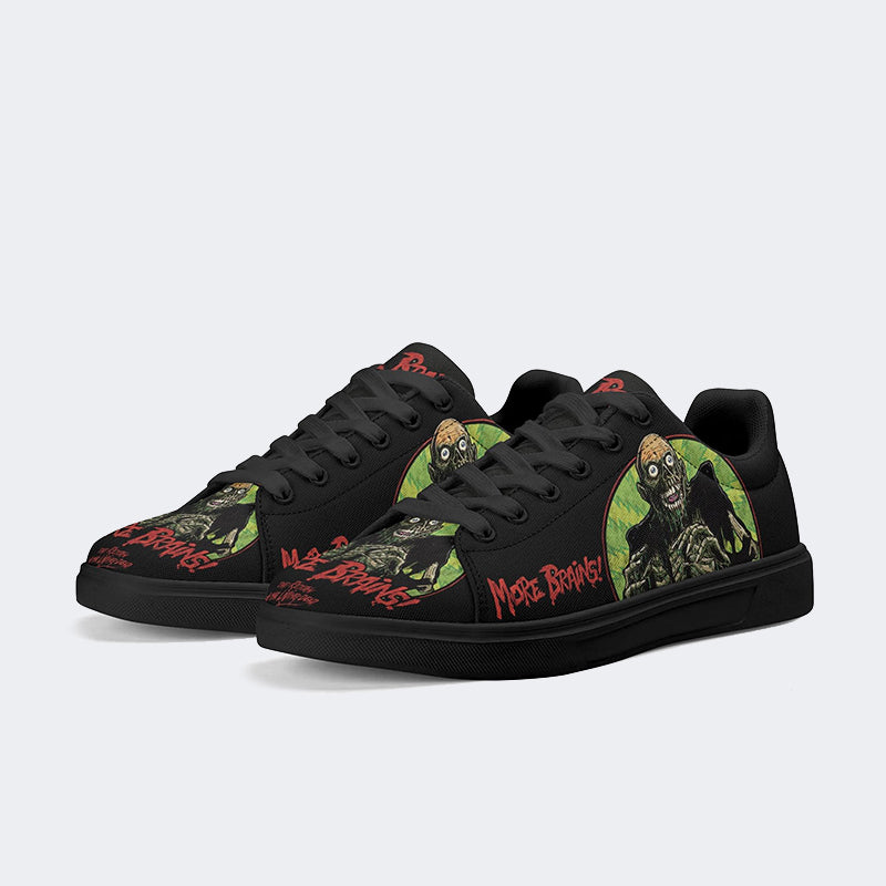 Unisex More Brains Print - Skateboard Sneakers