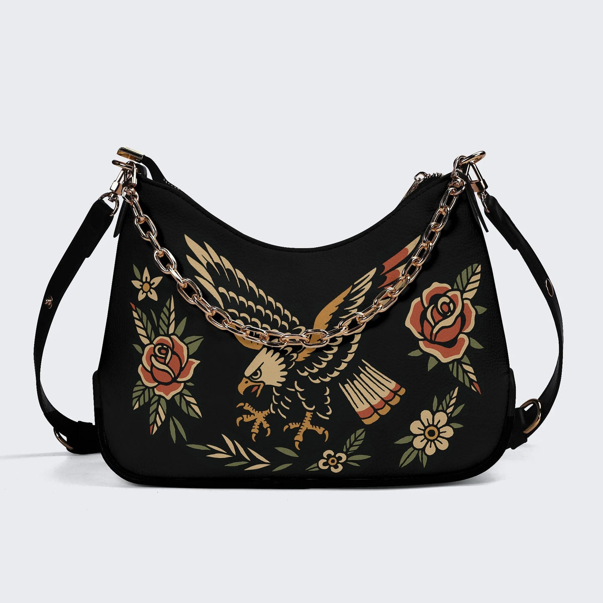 Eagle Spreads Wings - Leather Crossbody Bag