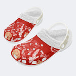 Anatomy Of Love Print- Fur Lined Slippers/Sandals