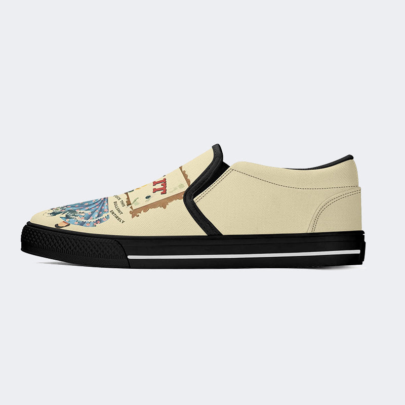 Retro Funny Art Print Childhood Ruined - Slip On Shoes