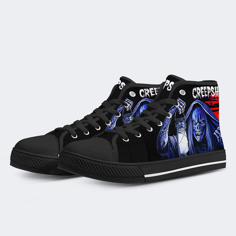 Horror Movie Vintage Graphic Print - High Top Canvas