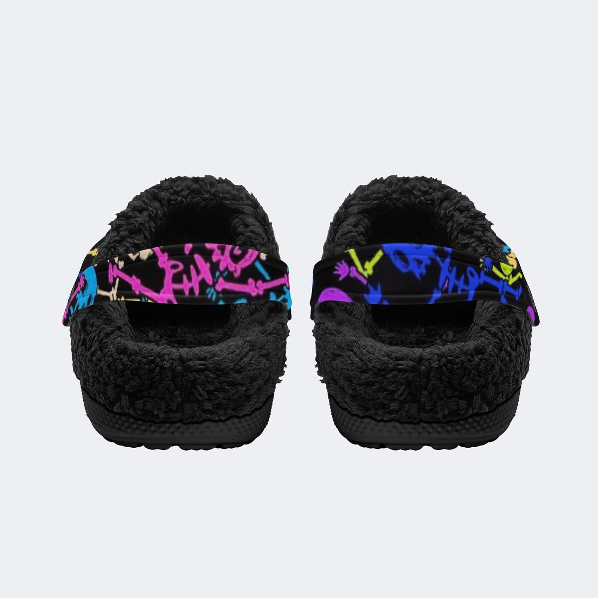 Punk Skeleton - Fur Lined Slippers/Sandals