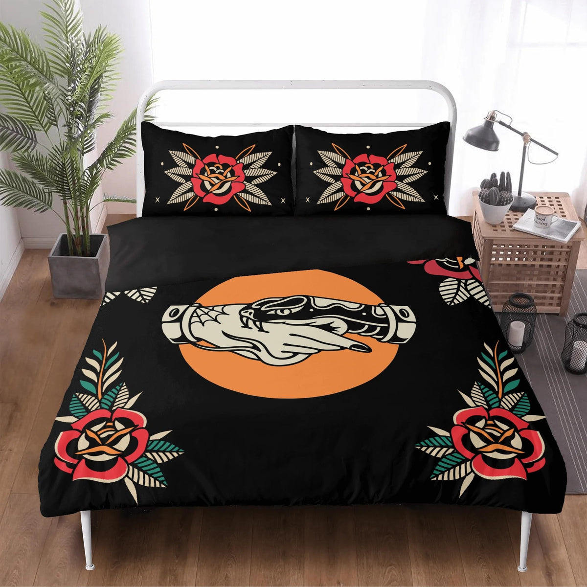 Trust No One Snake Print - Three Piece Bedding Set