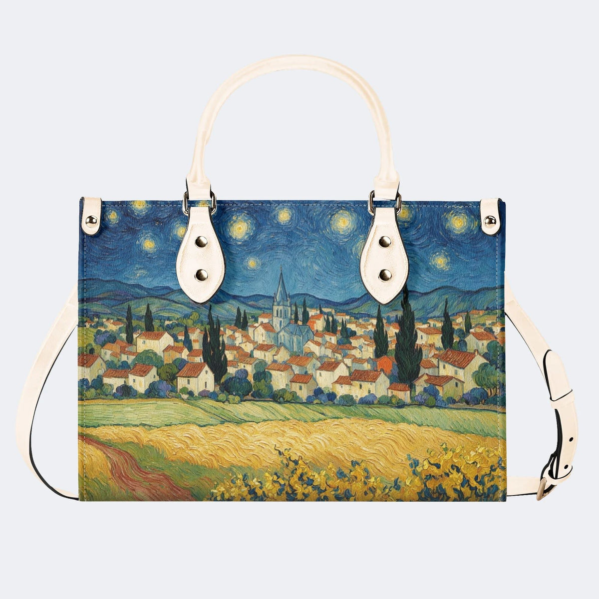 Van Gogh Starry Night Town Print Handbag Factory Direct Sales