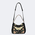 Moth In The Flower Bush - Leather Crossbody Bag