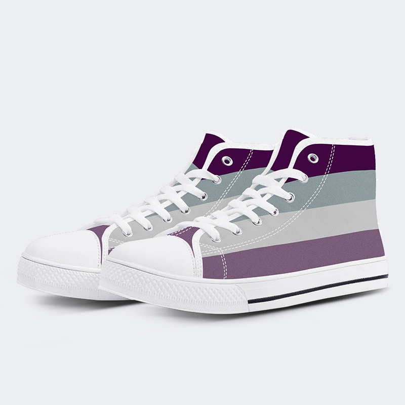 Flag for the Asexual High Top Canvas Shoes