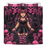 Pastel Goth Doll Print - Three Piece Bedding Set