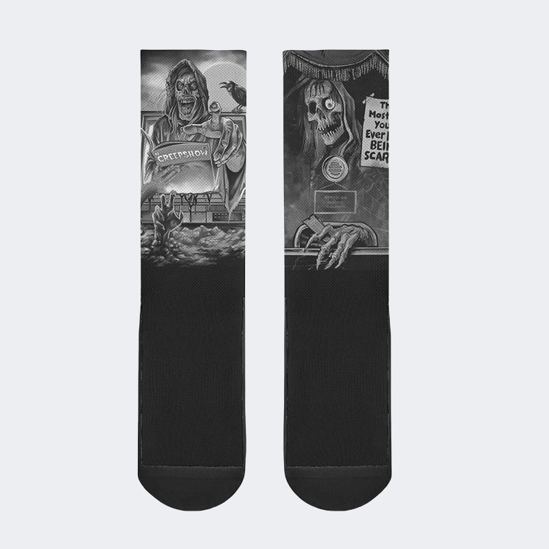 Vintage Horror Graphic Print - Crew Socks