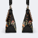 Sun Over The Mushroom Bush - Leather Crossbody Bag